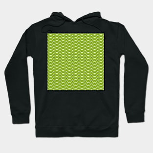 Green Wavy Lines Repeat Pattern Hoodie